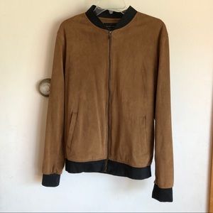 Zara Lightweight Faux Suede Bomber Jacket